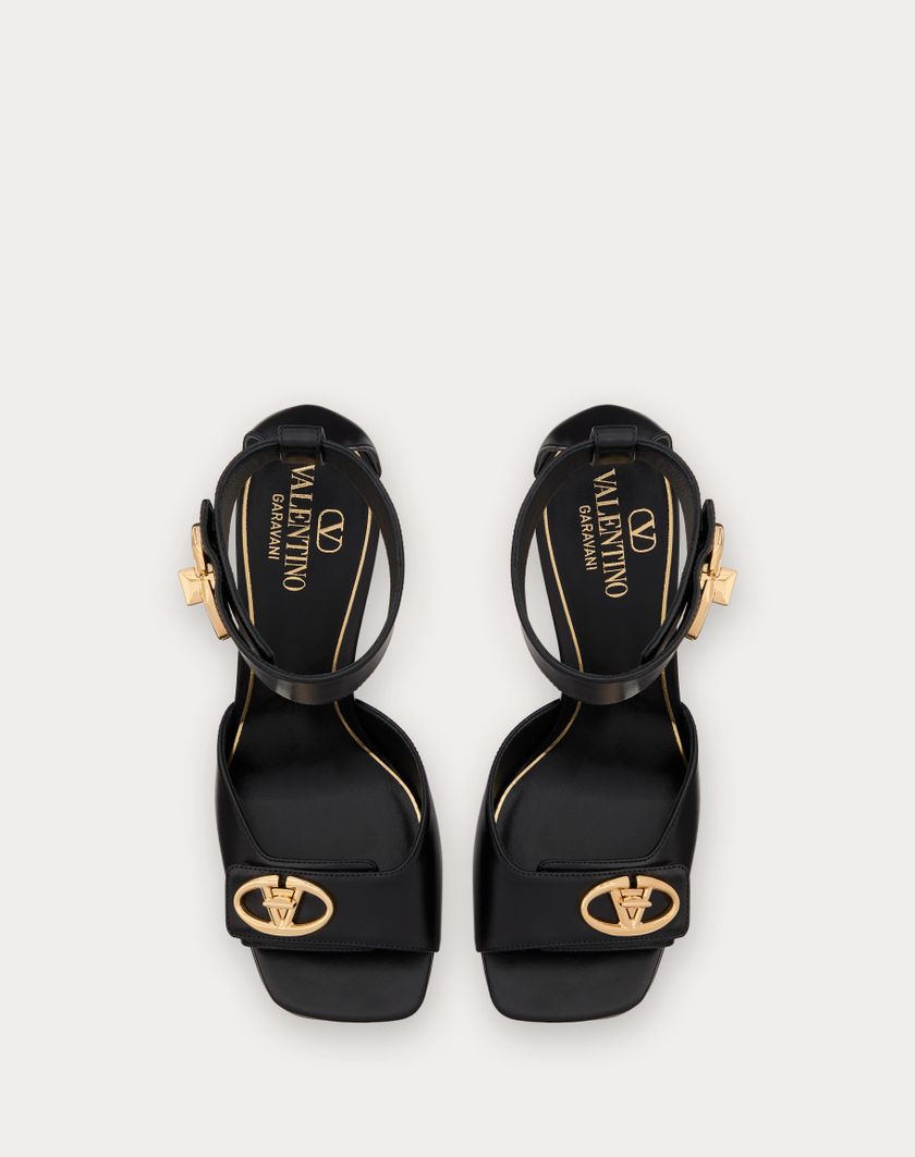 Valentino Handbags Sandalo Vlogo Locker In Vitello 105mm per Donna in Nero | Valentino IT Offerte