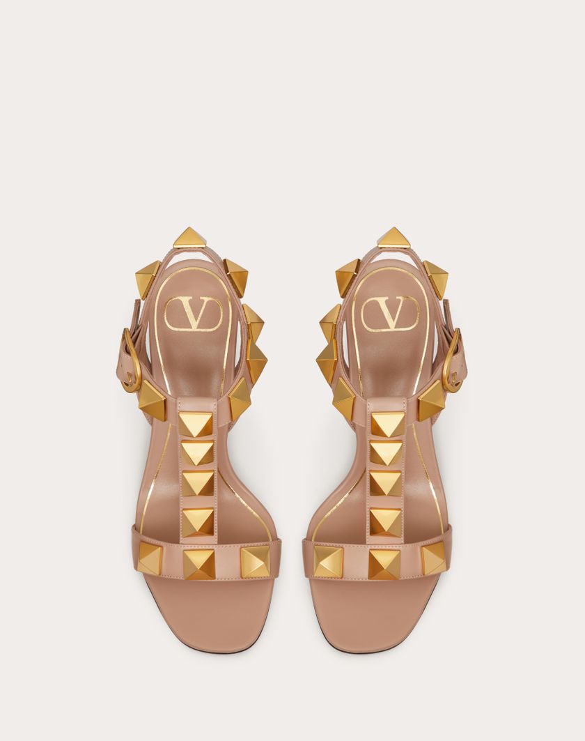 Valentino Handbags Sandalo Roman Stud In Vitello 90mm per Donna in Rose Cannelle | Valentino IT Saldi Di Fabbrica