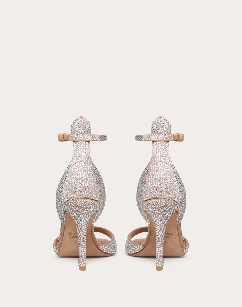 Valentino Handbags Sandalo Valentino Garavani Tan-go Con Cristalli 100mm per Donna in Crystal/rose Cannelle | Valentino IT I Più Venduti