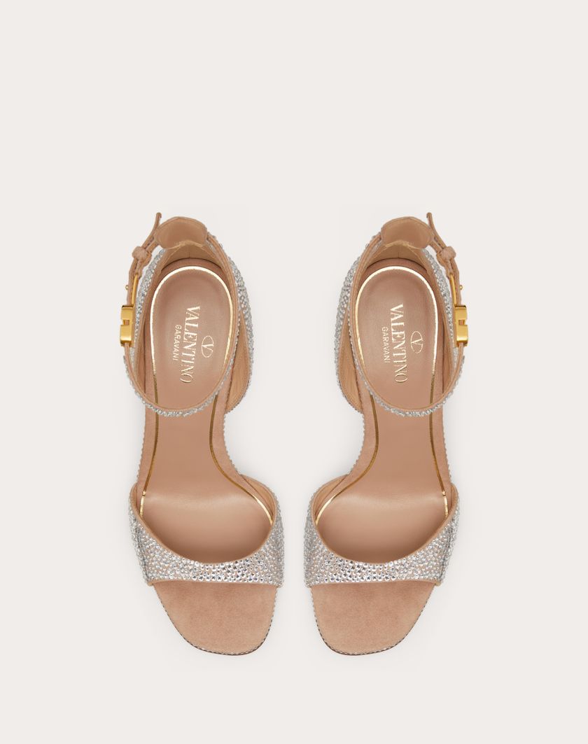 Valentino Handbags Sandalo Valentino Garavani Tan-go Con Cristalli 100mm per Donna in Crystal/rose Cannelle | Valentino IT I Più Venduti