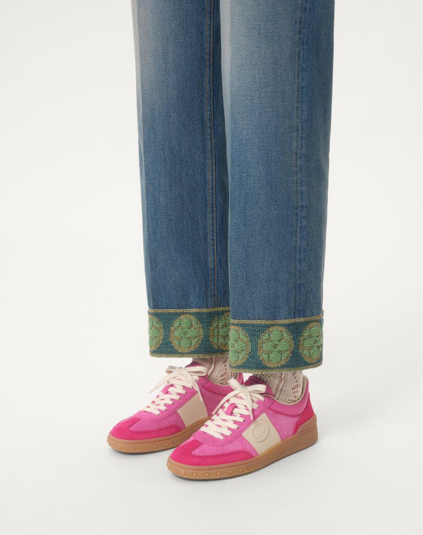 Valentino Handbags Sneaker Upvillage In Crosta per Donna in Cyclamin Pink/hot Pink/glace | Valentino IT Nuova