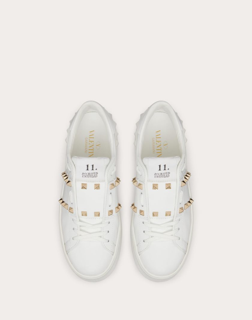 Valentino Handbags Sneaker Flatform Rockstud Untitled In Vitello per Donna in Bianco | Valentino IT Prezzo di fabbrica
