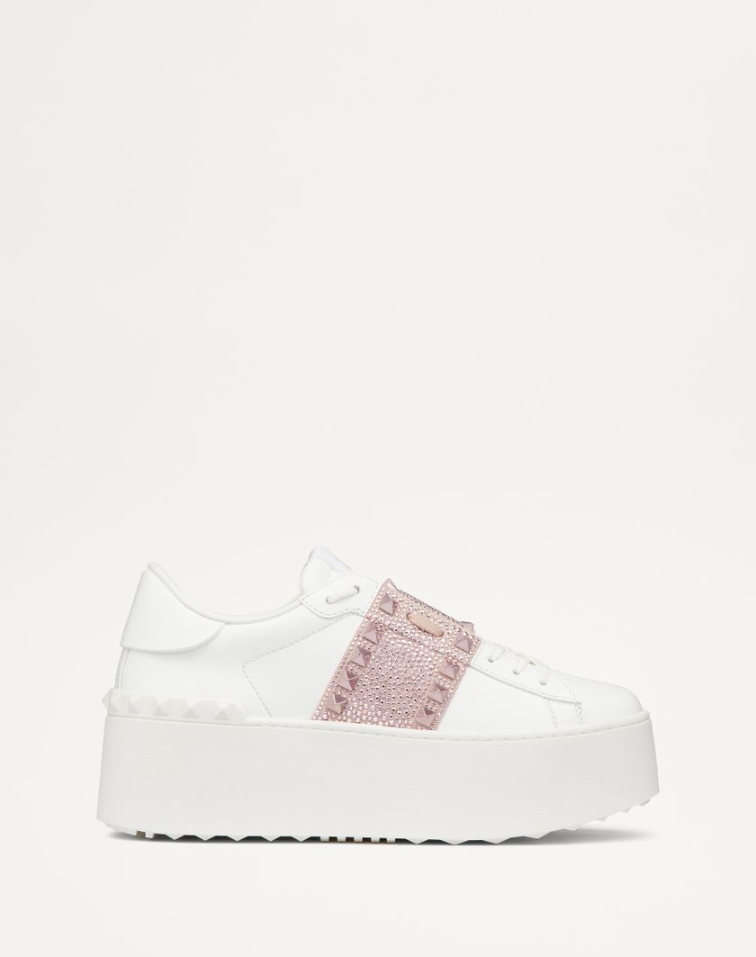 Valentino Handbags Sneaker Flatform Rockstud Untitled In Vitello Con Micro Borchie per Donna in Bianco/rose Quartz/rosa Chiaro | Valentino IT Comprare a buon mercato