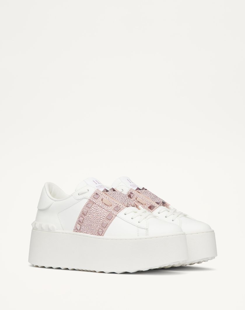 Valentino Handbags Sneaker Flatform Rockstud Untitled In Vitello Con Micro Borchie per Donna in Bianco/rose Quartz/rosa Chiaro | Valentino IT Comprare a buon mercato