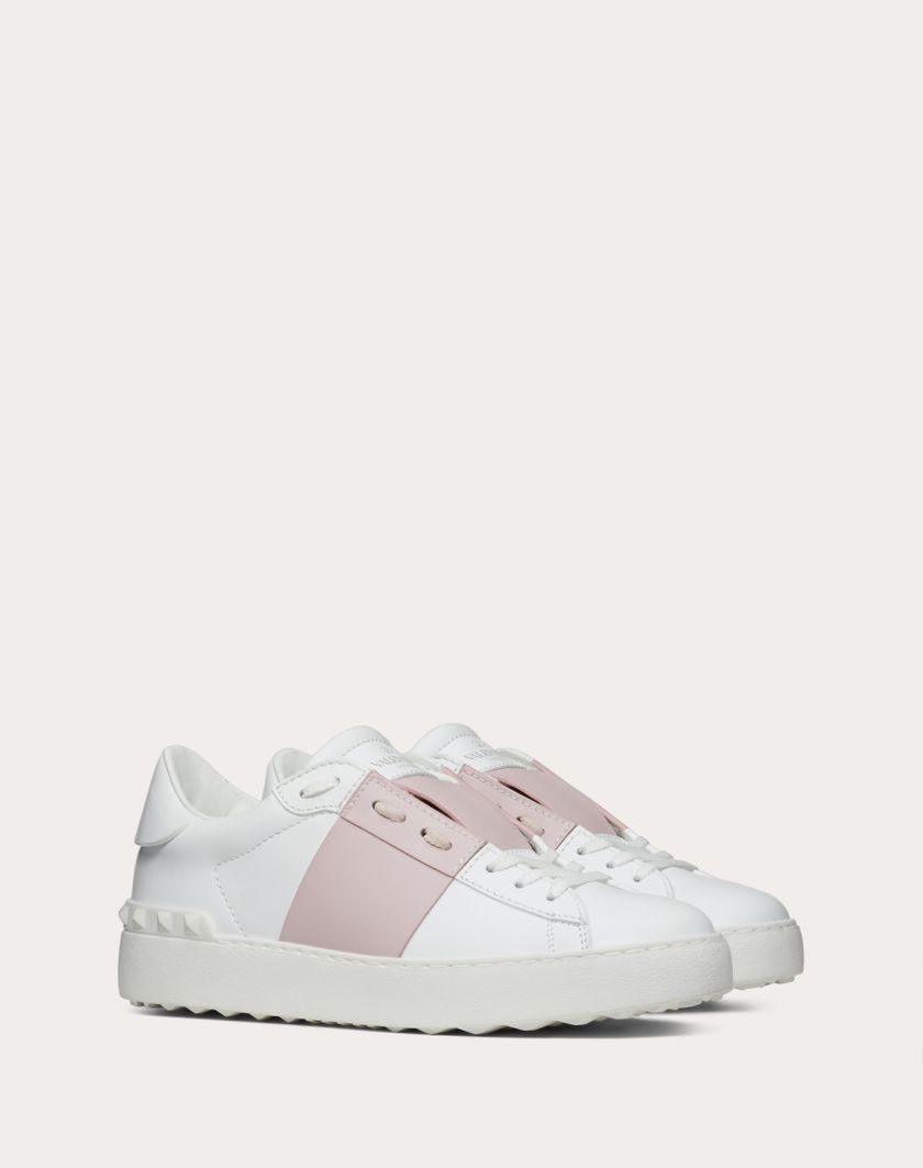 Valentino Handbags Sneaker Open In Vitello per Donna in Bianco/water Rose | Valentino IT Offerta natalizia