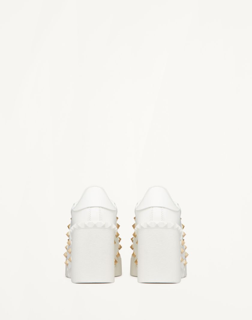 Valentino Handbags Sneaker Con Zeppa Open Disco In Vitello 85mm per Donna in Bianco | Valentino IT Offerta per la Festa della Mamma