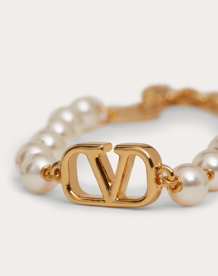 Valentino Handbags Bracciale Vlogo Signature Con Perle Swarovski® per Donna in Oro | Valentino IT Sconti VIP