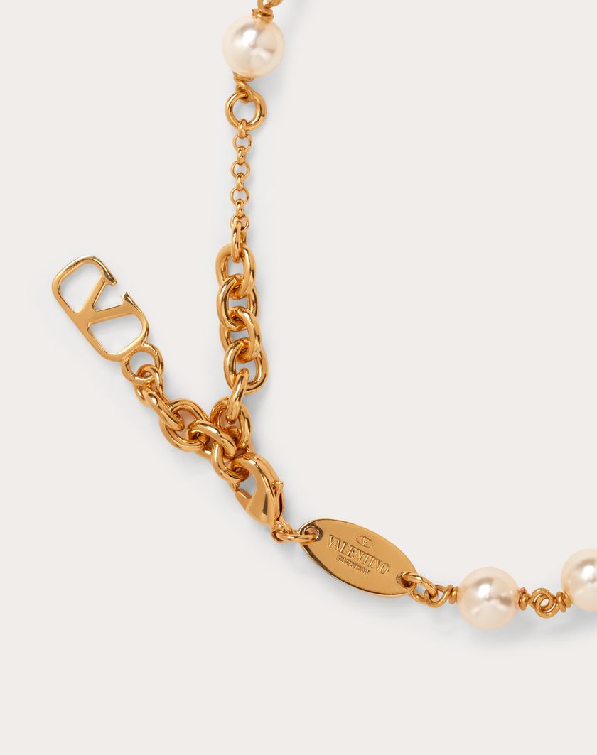 Valentino Handbags Bracciale Vlogo Signature Con Perle Swarovski® per Donna in Oro | Valentino IT Sconti VIP