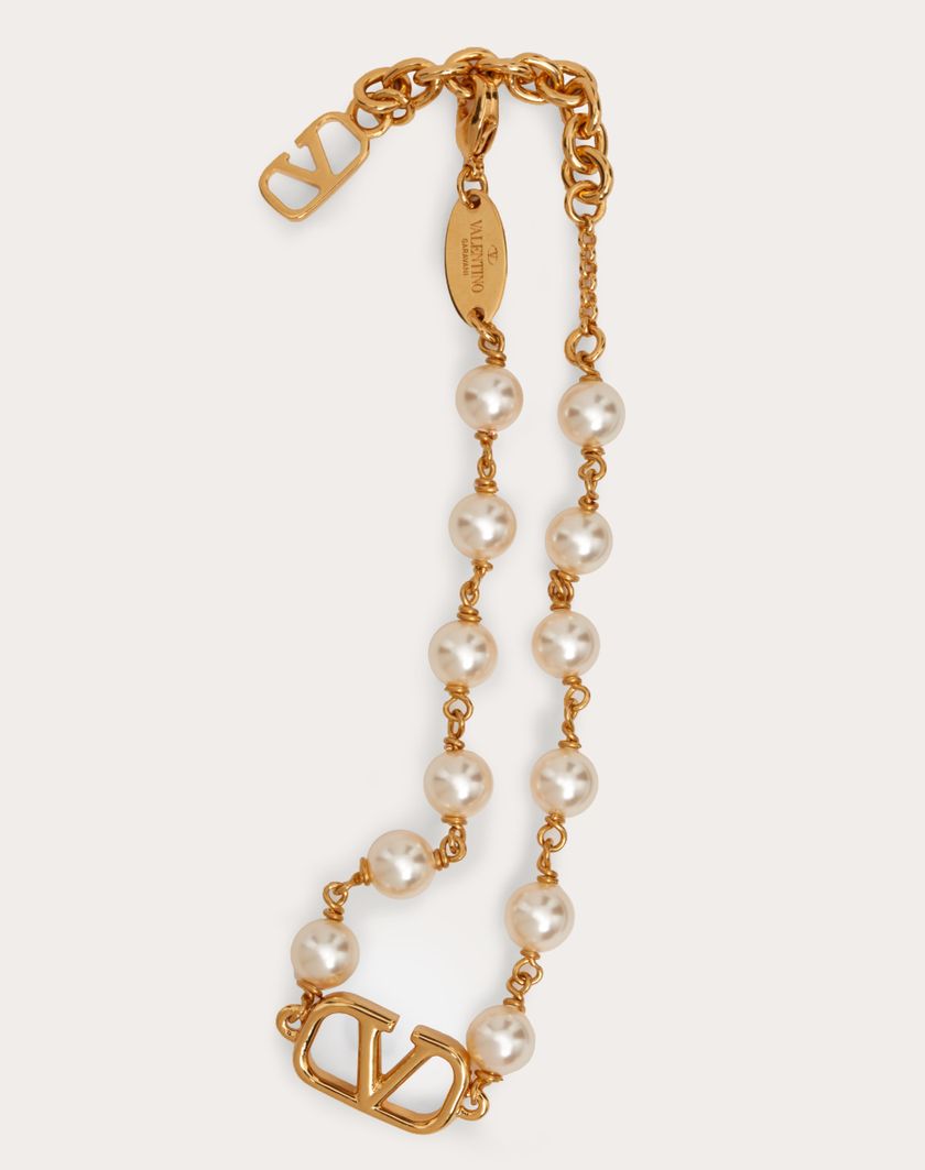 Valentino Handbags Bracciale Vlogo Signature Con Perle Swarovski® per Donna in Oro | Valentino IT Sconti VIP
