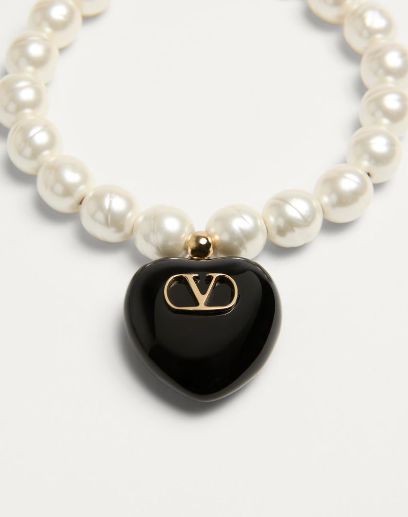Valentino Handbags Bracciale Coeur Royal In Metallo Smalto E Perle per Donna in Multicolor | Valentino IT Offerta settimanale