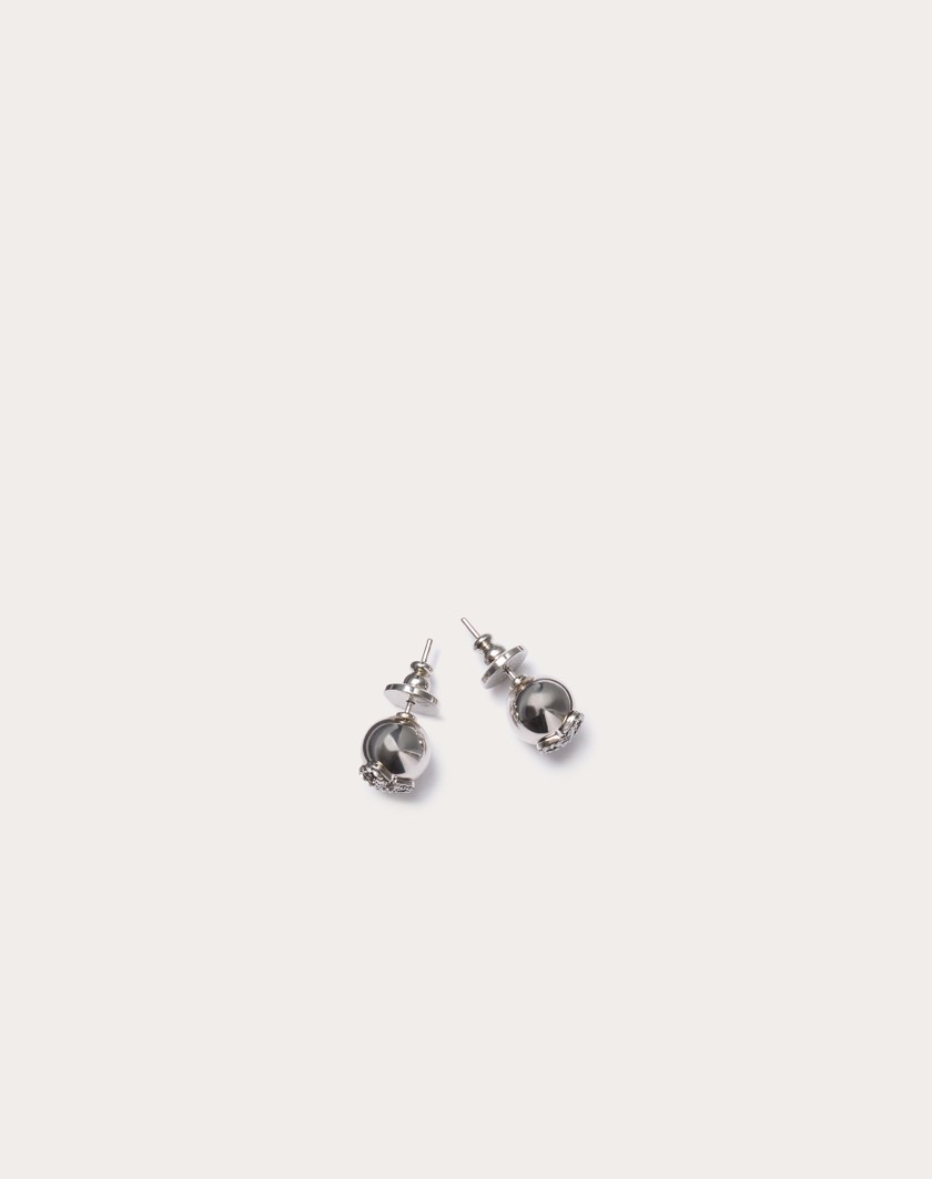 Valentino Handbags Orecchini Vlogo Signature In Metallo E Cristalli Swarovski® per Donna in Palladio/crystal | Valentino IT Fino al 55% di sconto