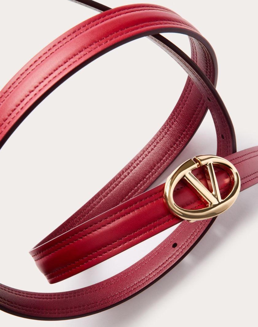 Valentino Handbags Cintura Vlogo The Bold Edition In Vitello Lucido 20 Mm per Donna in Rosso V./rosso Scuro | Valentino IT Promozione Limitata