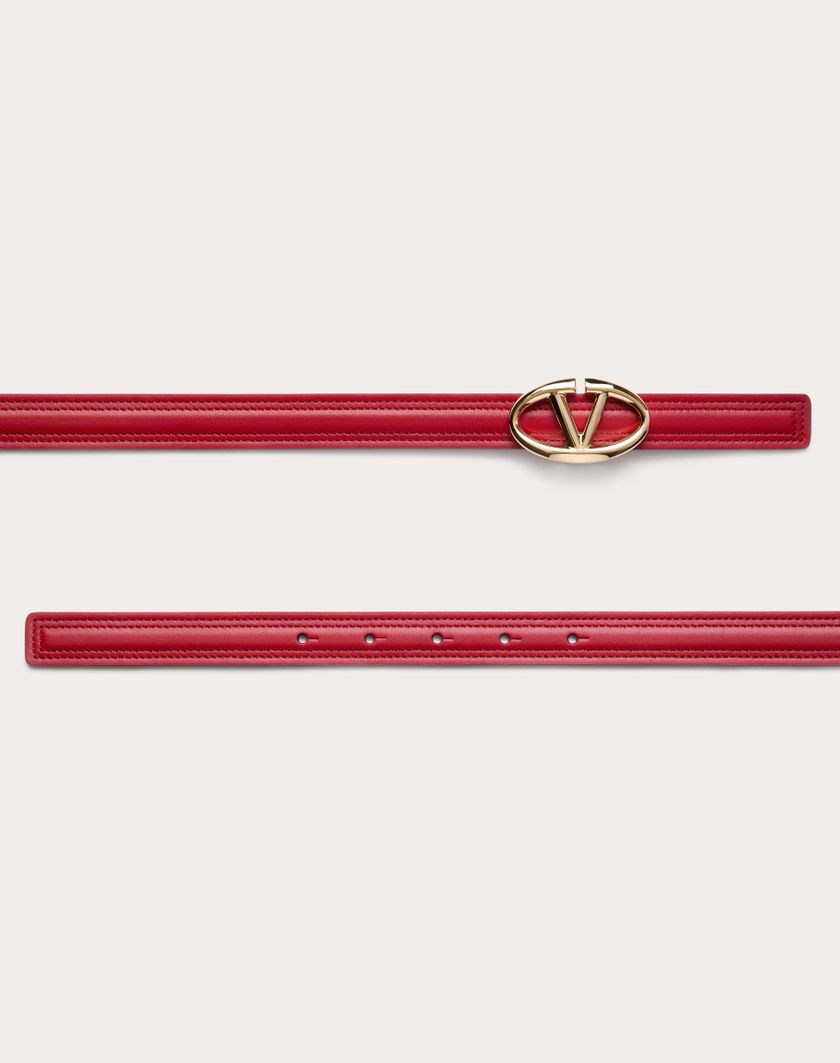 Valentino Handbags Cintura Vlogo The Bold Edition In Vitello Lucido 20 Mm per Donna in Rosso V./rosso Scuro | Valentino IT Promozione Limitata