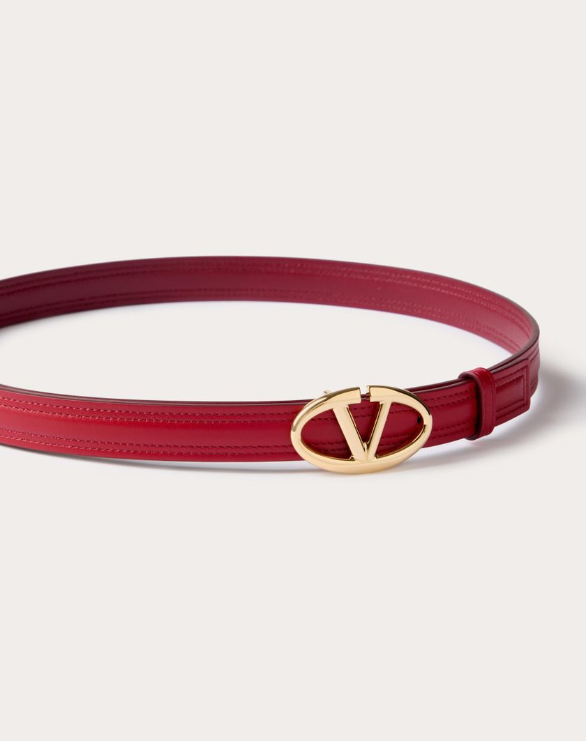 Valentino Handbags Cintura Vlogo The Bold Edition In Vitello Lucido 20 Mm per Donna in Rosso V./rosso Scuro | Valentino IT Promozione Limitata