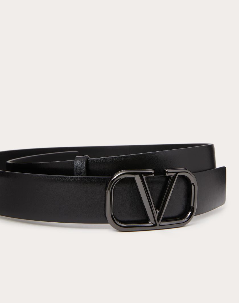 Valentino Handbags Cintura Vlogo Signature In Vitello Lucido 30 Mm per Donna in Nero | Valentino IT Shopping Online