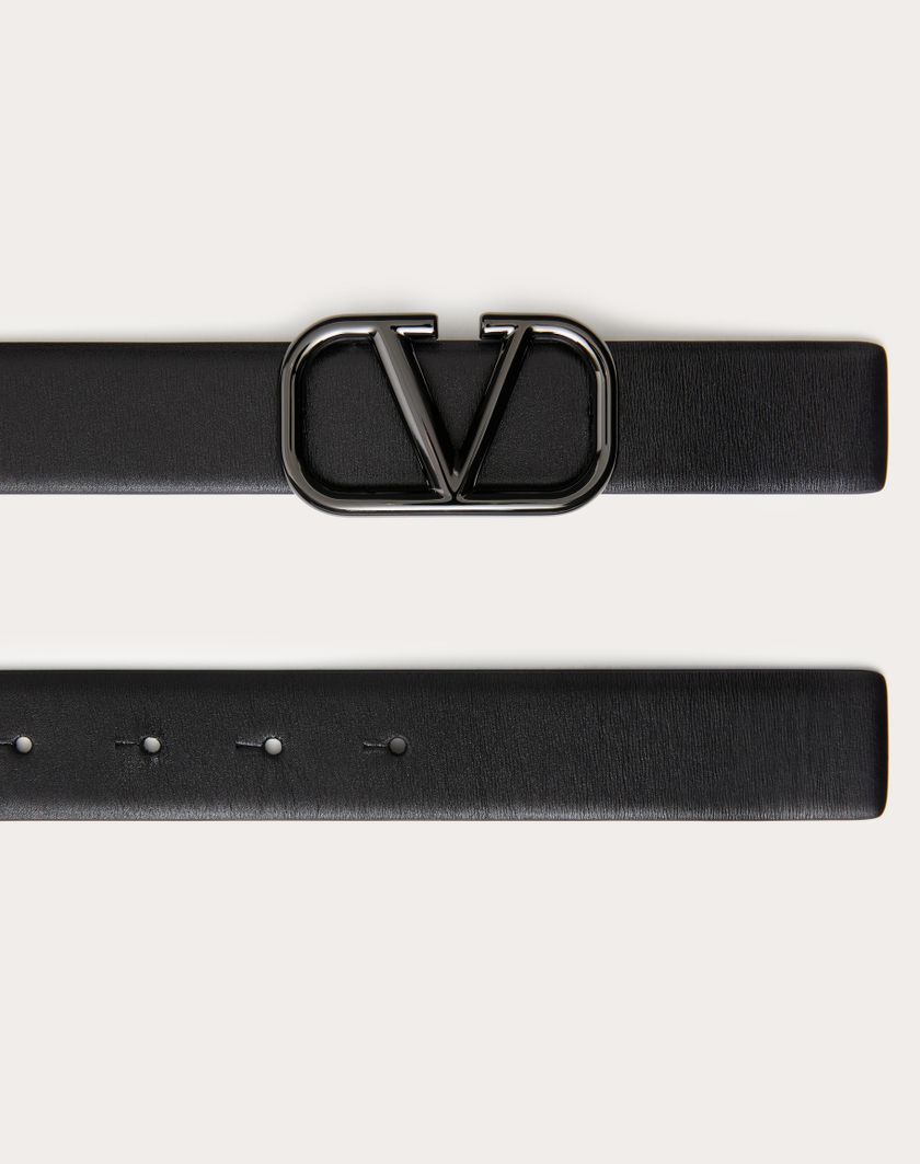 Valentino Handbags Cintura Vlogo Signature In Vitello Lucido 30 Mm per Donna in Nero | Valentino IT Shopping Online
