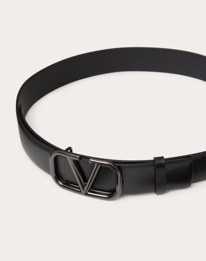 Valentino Handbags Cintura Vlogo Signature In Vitello Lucido 30 Mm per Donna in Nero | Valentino IT Shopping Online