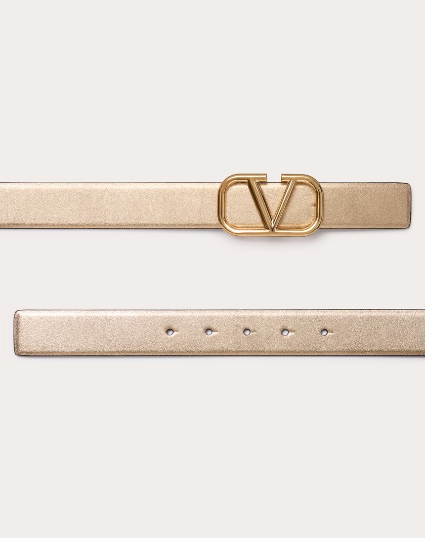 Valentino Handbags Cintura Reversibile Vlogo Signature In Vitello Metallizzato E Vitello Lucido 30 Mm per Donna in Oro/nero | Valentino IT Affare Del Giorno