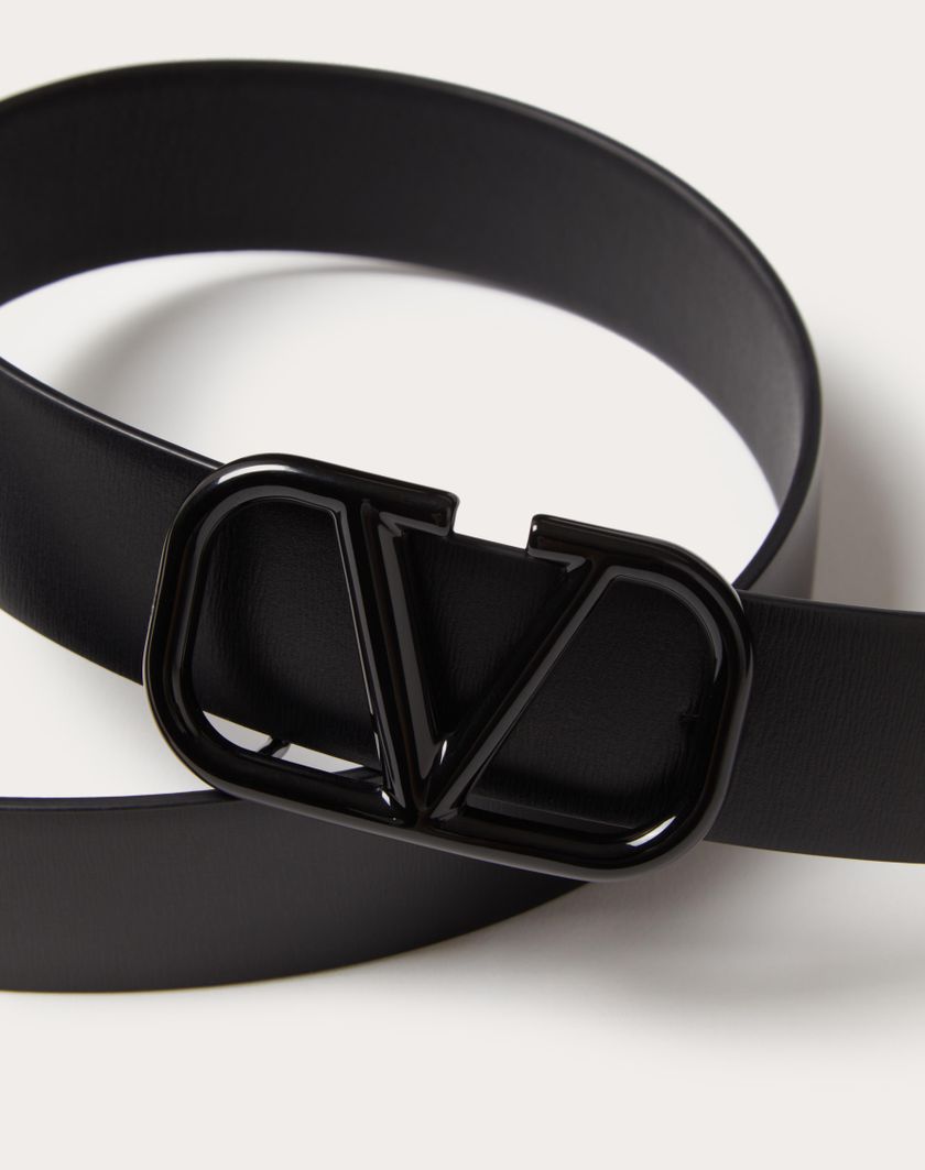 Valentino Handbags Cintura Vlogo Signature In Vitello Lucido 30 Mm per Donna in Nero | Valentino IT Prezzo Ridotto