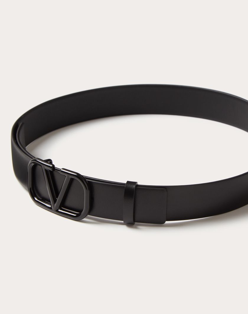 Valentino Handbags Cintura Vlogo Signature In Vitello Lucido 30 Mm per Donna in Nero | Valentino IT Prezzo Ridotto