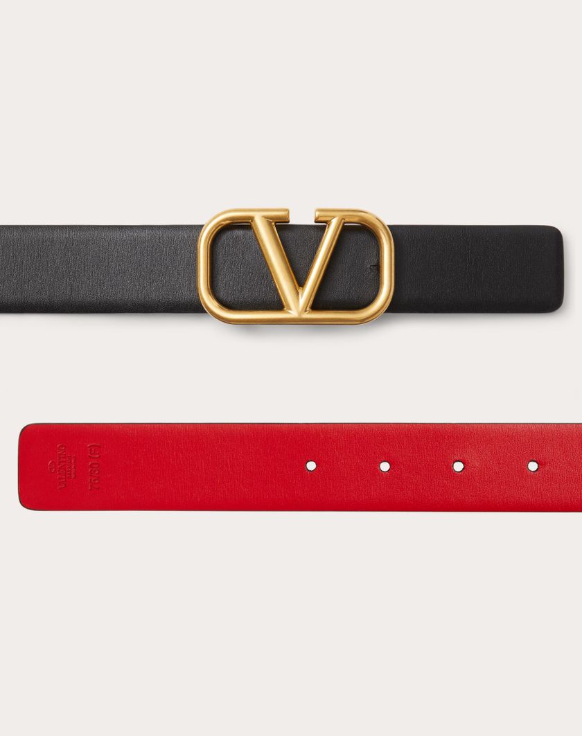 Valentino Handbags Cintura Reversibile Vlogo Signature In Vitello Lucido 30 Mm per Donna in Nero/rouge Pur | Valentino IT Convenienza