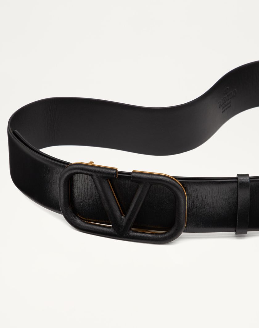 Valentino Handbags Cintura Vlogo Signature In Vitello Lucido 40mm per Donna in Nero | Valentino IT Online