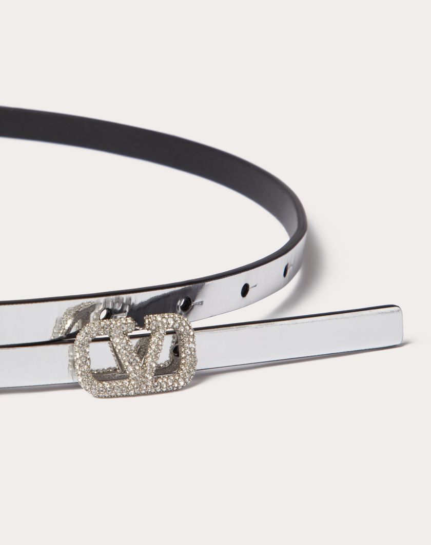 Valentino Handbags Cintura Vlogo Signature In Vitello Specchiato 10 Mm per Donna in Argento | Valentino IT Hotsell