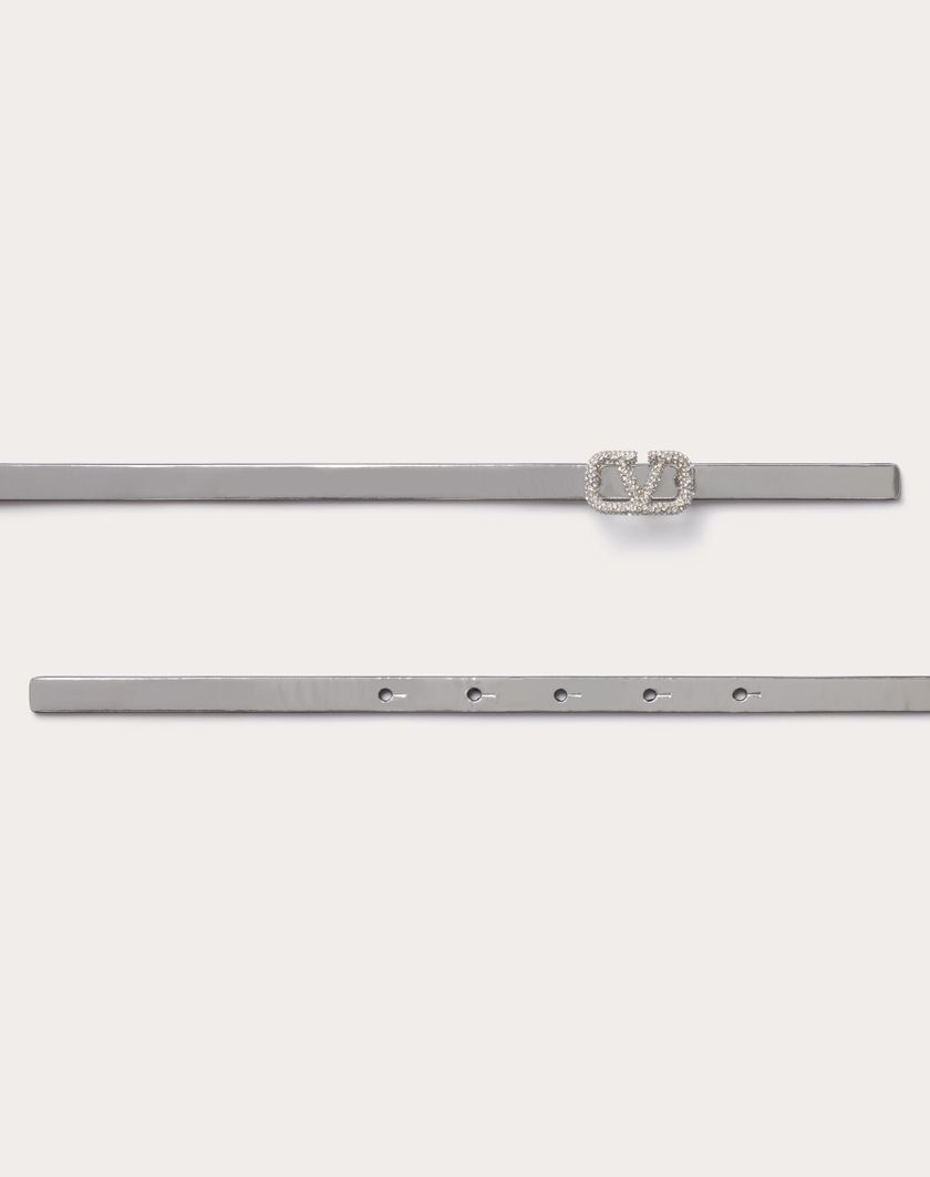 Valentino Handbags Cintura Vlogo Signature In Vitello Specchiato 10 Mm per Donna in Argento | Valentino IT Hotsell