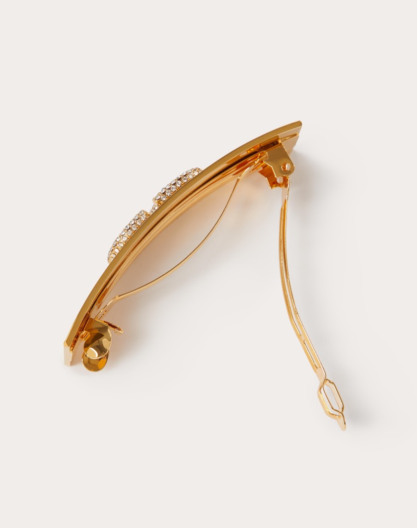Valentino Handbags Fermaglio Per Capelli Vlogo Signature In Metallo E Cristalli Swarovski® per Donna in Oro | Valentino IT Prezzo di fabbrica