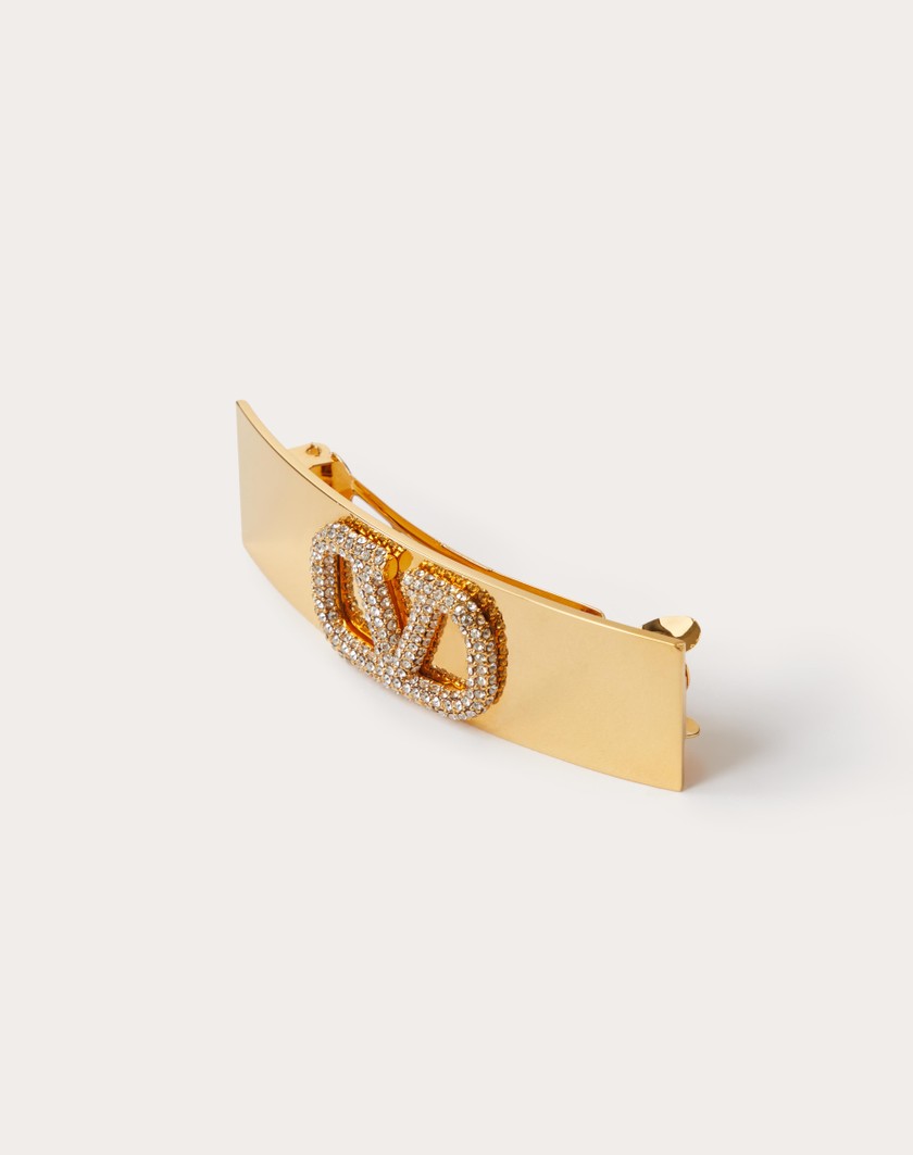 Valentino Handbags Fermaglio Per Capelli Vlogo Signature In Metallo E Cristalli Swarovski® per Donna in Oro | Valentino IT Prezzo di fabbrica