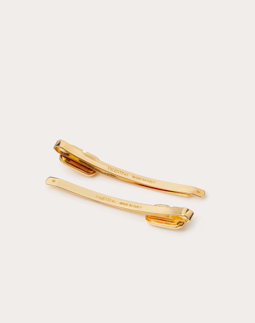 Valentino Handbags Fermagli Per Capelli Vlogo Signature In Metallo per Donna in Oro | Valentino IT Fornitura limitata