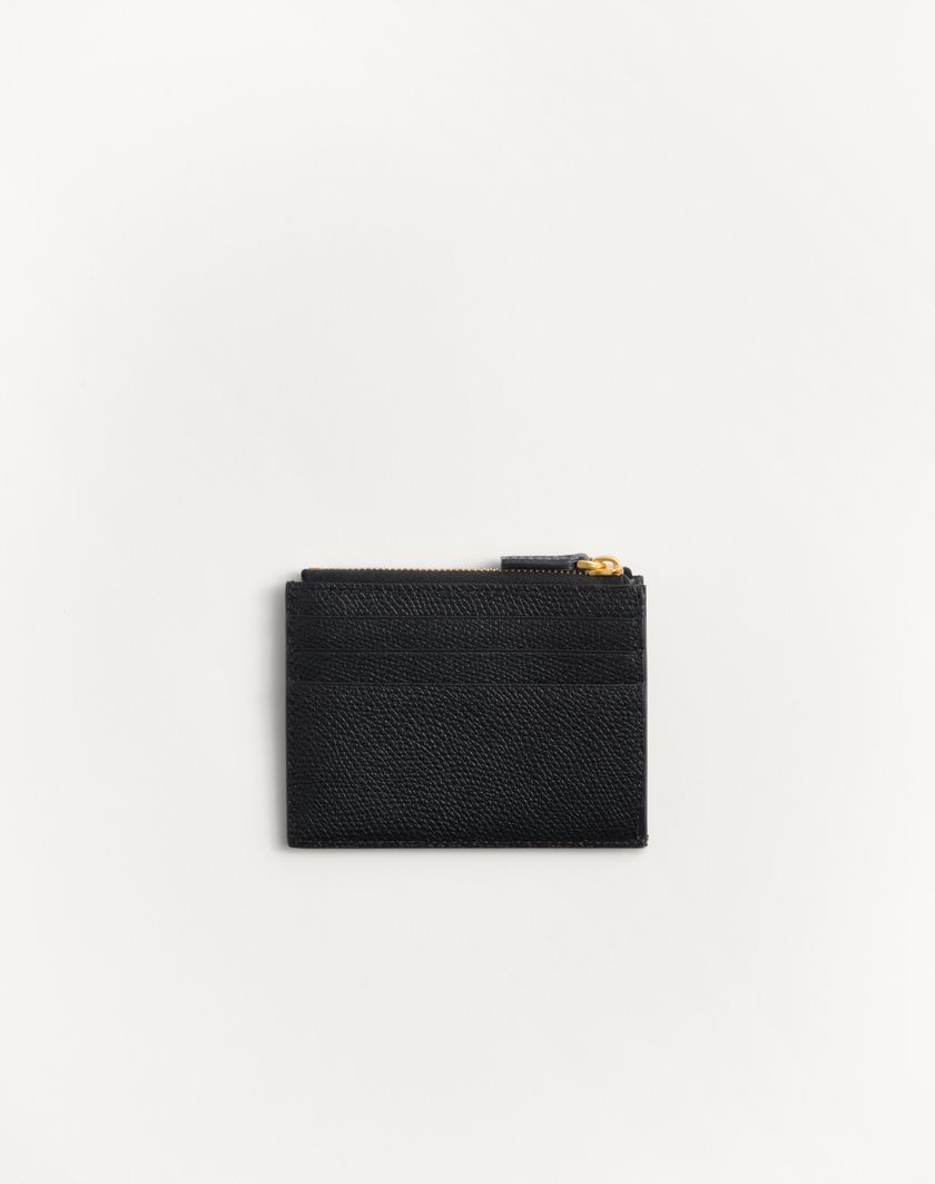 Valentino Handbags Portacarte Vlogo Signature In Vitello Granato per Donna in Nero | Valentino IT Offerta San Valentino