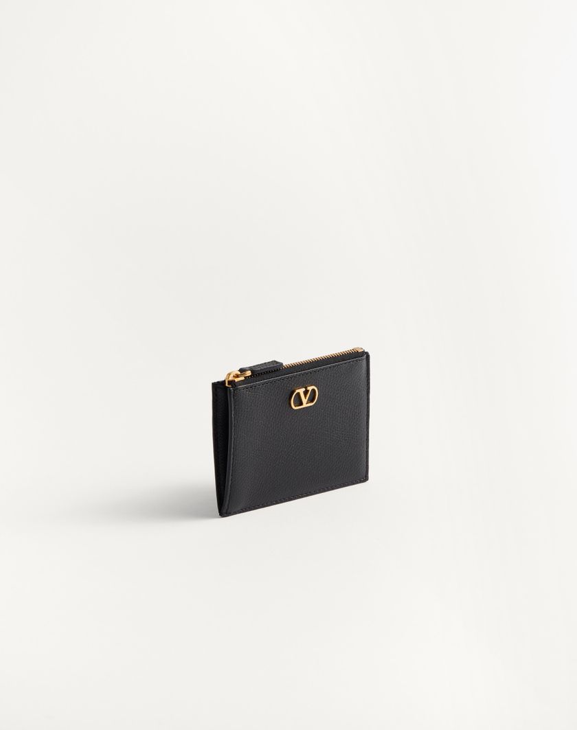 Valentino Handbags Portacarte Vlogo Signature In Vitello Granato per Donna in Nero | Valentino IT Offerta San Valentino