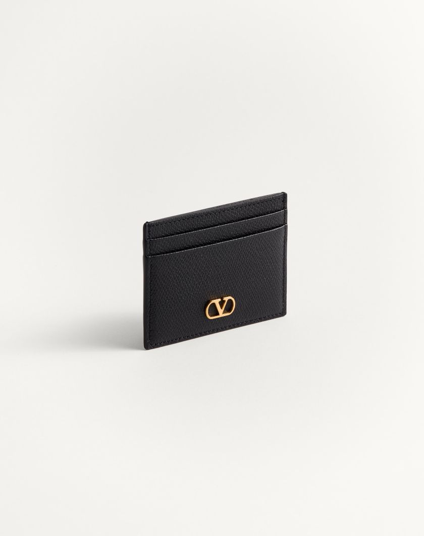 Valentino Handbags Portacarte Vlogo Signature In Vitello Granato per Donna in Nero | Valentino IT Smaltimento dello stoccaggio