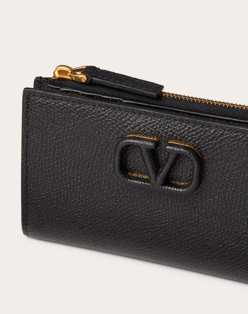 Valentino Handbags Portacarte Vlogo Signature In Vitello Granato Con Zip per Donna in Rose Cannelle | Valentino IT Offerta migliore