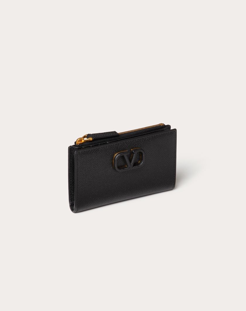 Valentino Handbags Portacarte Vlogo Signature In Vitello Granato Con Zip per Donna in Rose Cannelle | Valentino IT Offerta migliore
