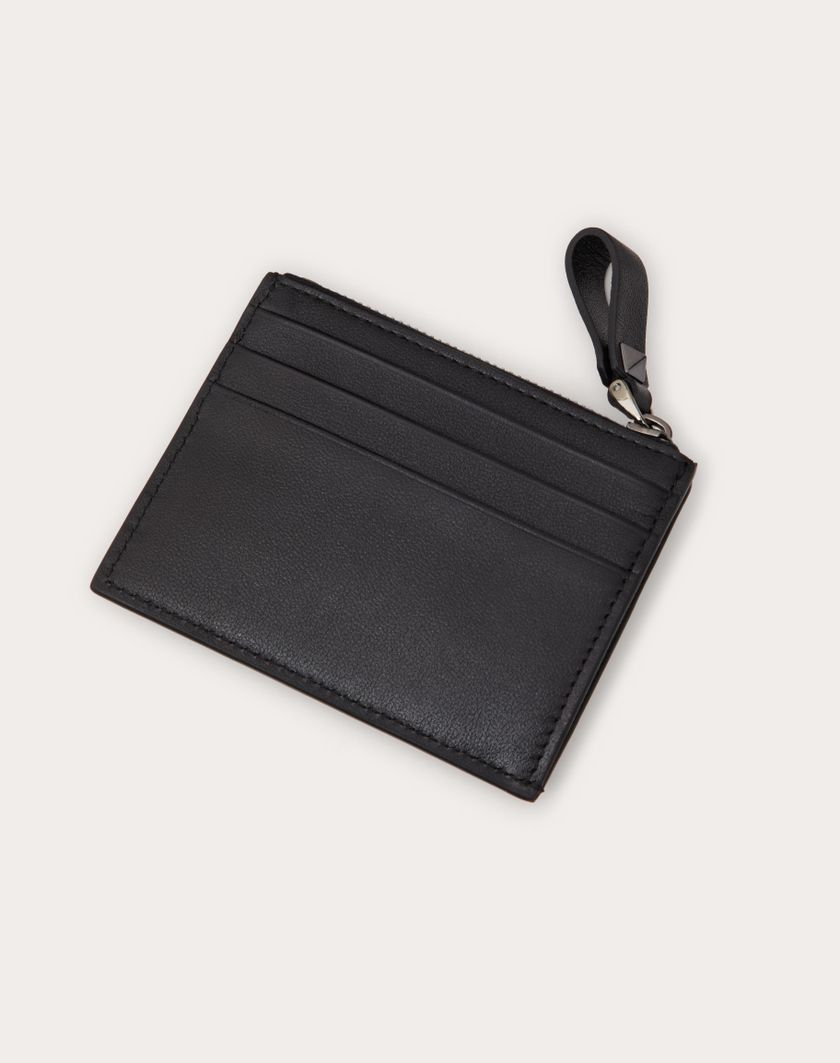 Valentino Handbags Portacarte Rockstud In Vitello Con Zip per Donna in Nero | Valentino IT Offerte esclusive