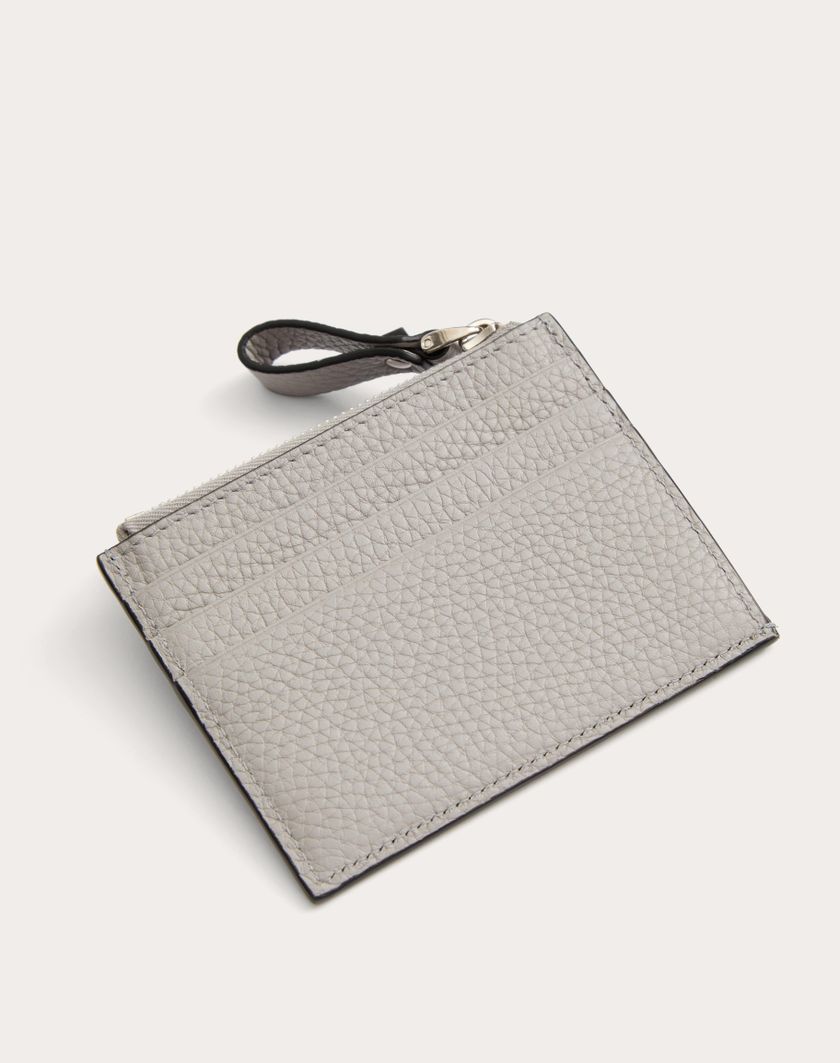 Valentino Handbags Portacarte Rockstud In Vitello Granato Con Zip per Donna in Grigio | Valentino IT Lightning offer