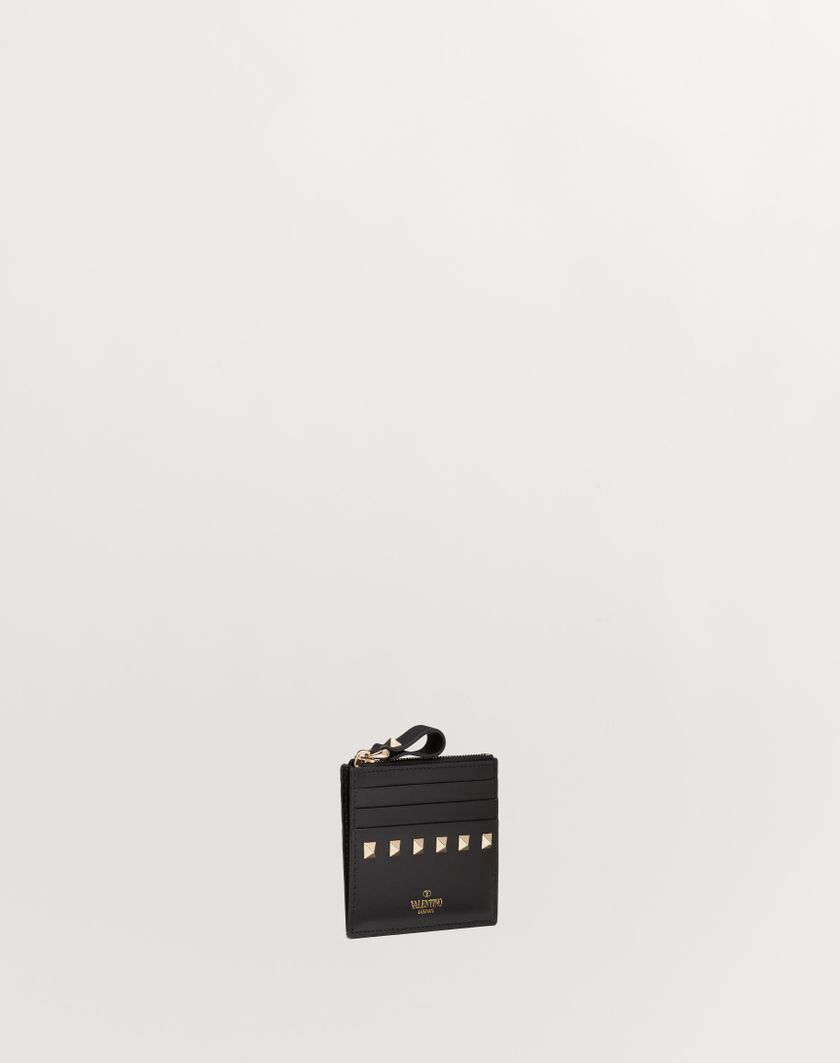 Valentino Handbags Portacarte Rockstud In Vitello Con Zip per Donna in Azzurro | Valentino IT Bestseller