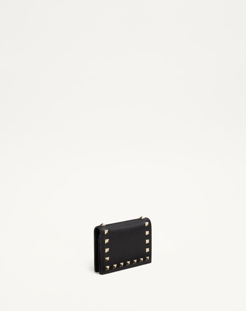 Valentino Handbags Portafoglio Piccolo Rockstud In Vitello Granato per Donna in Nero | Valentino IT Offerte speciali
