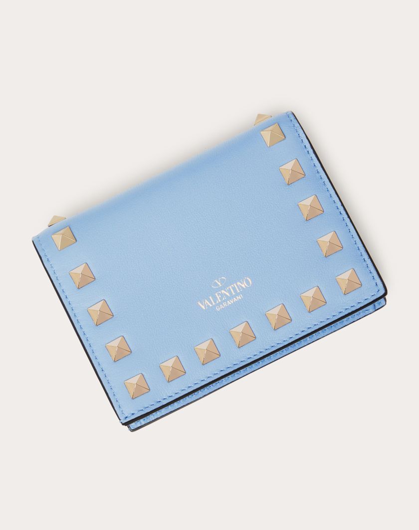 Valentino Handbags Portafoglio Piccolo Rockstud In Vitello per Donna in Azzurro | Valentino IT Sconti VIP