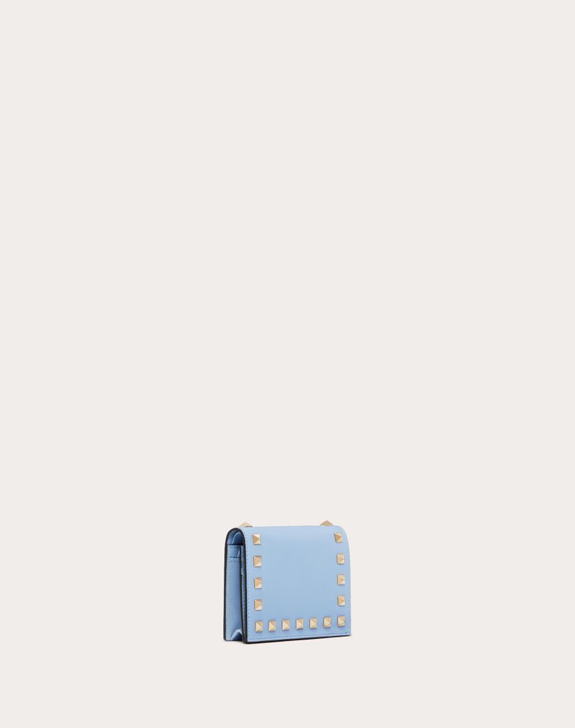 Valentino Handbags Portafoglio Piccolo Rockstud In Vitello per Donna in Azzurro | Valentino IT Sconti VIP