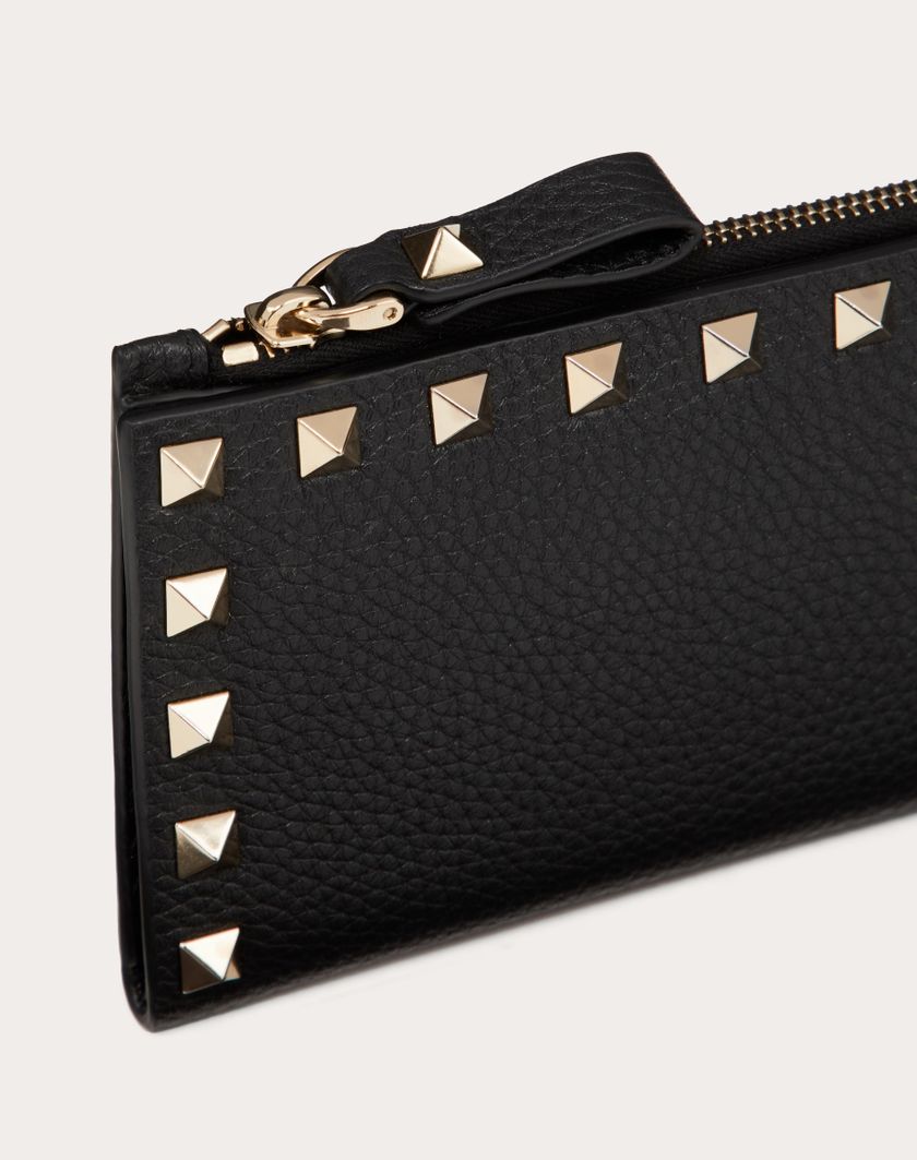 Valentino Handbags Portacarte Con Zip Rockstud In Vitello Granato per Donna in Nero | Valentino IT Ultimi tre giorni