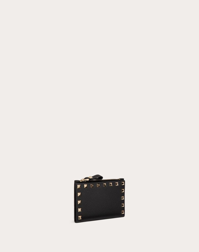 Valentino Handbags Portacarte Con Zip Rockstud In Vitello Granato per Donna in Nero | Valentino IT Ultimi tre giorni
