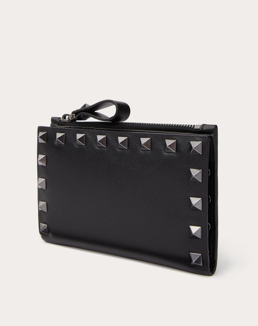 Valentino Handbags Portacarte Con Zip Rockstud In Vitello per Donna in Nero | Valentino IT Latest stili