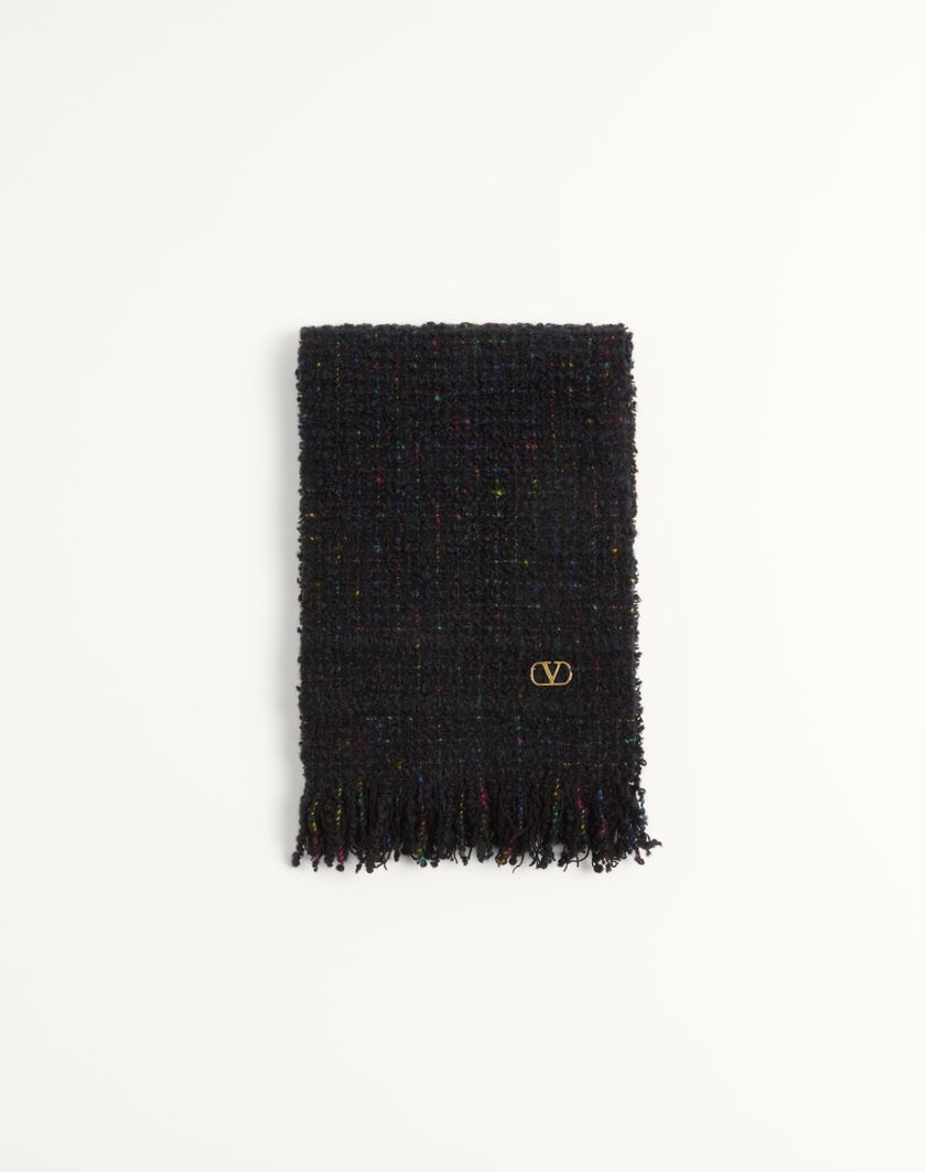 Valentino Handbags Sciarpa Vlogo Signature In Lana E Cachemire per Donna in Nero/oro | Valentino IT 50% di sconto per tempo limitato