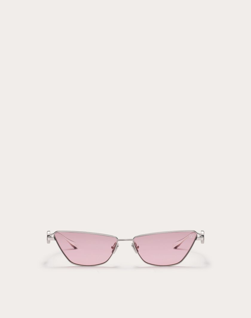 Valentino Handbags Vlogo Sign Occhiale Cat-eye In Titanio in Bordeaux | Valentino IT Italy