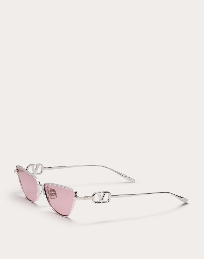 Valentino Handbags Vlogo Sign Occhiale Cat-eye In Titanio in Bordeaux | Valentino IT Italy