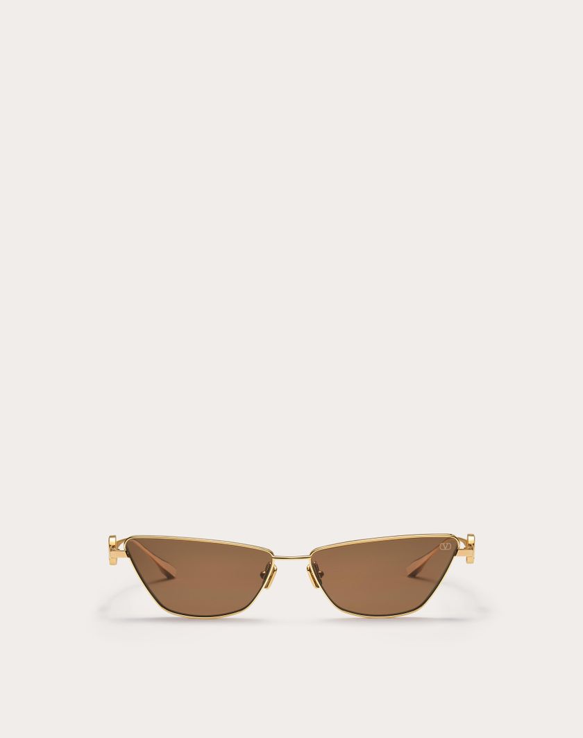 Valentino Handbags Vlogo Sign Occhiale Cat-eye In Titanio in Marrone | Valentino IT In Linea