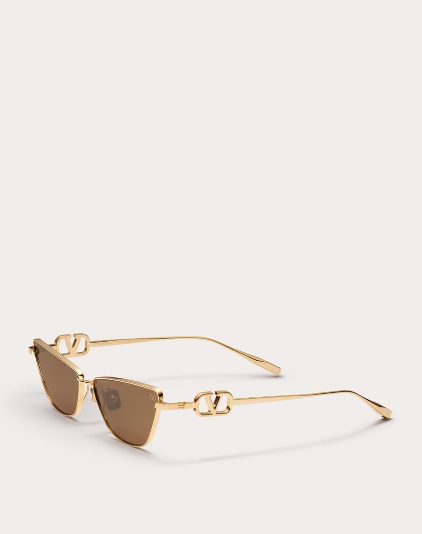 Valentino Handbags Vlogo Sign Occhiale Cat-eye In Titanio in Marrone | Valentino IT In Linea